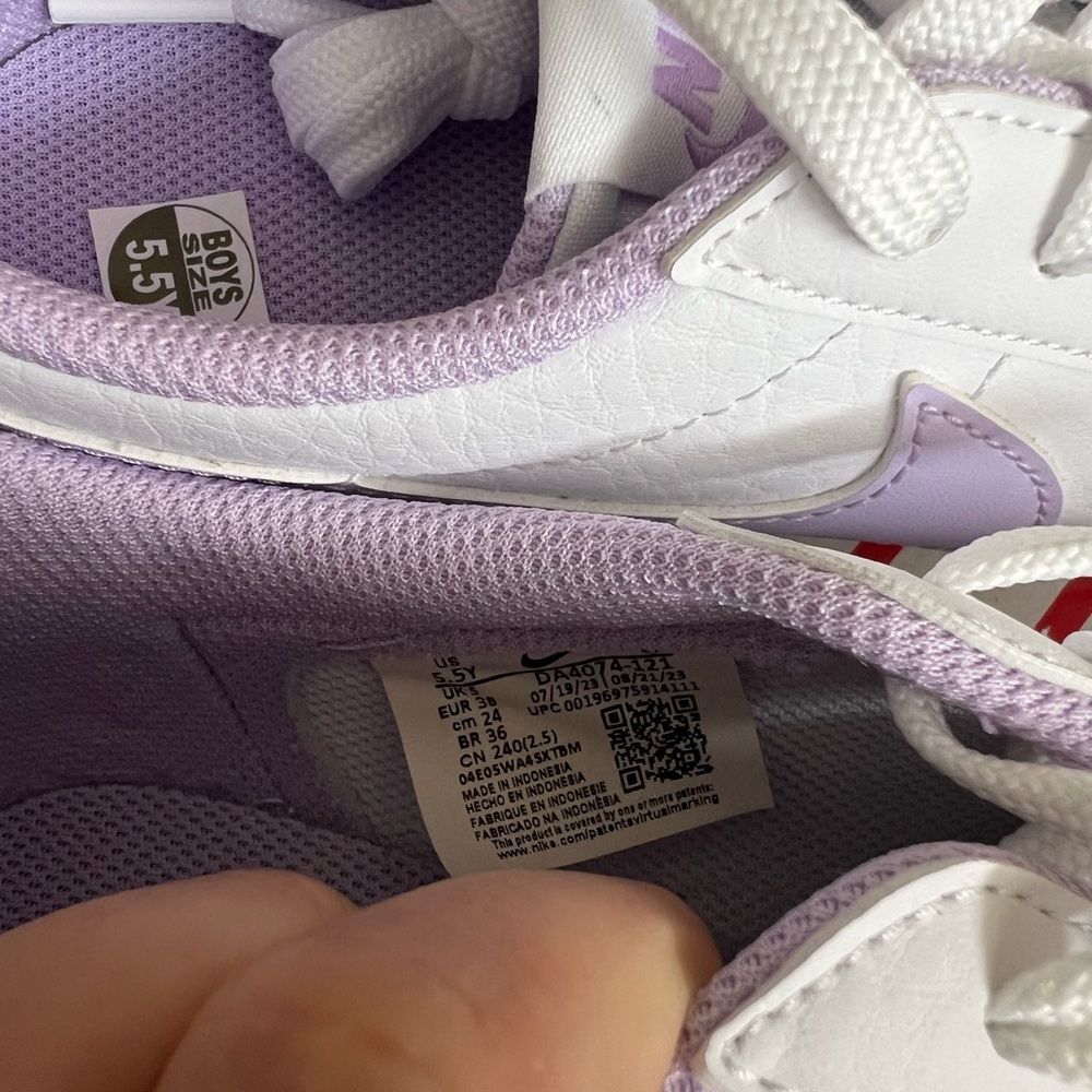 Nike Blazer Low 77 Sneaker - White/Lilac Purple - Size 5.5Y youth, 7 women’s - Picture 8 of 8